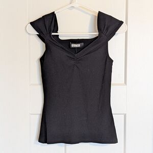Reformation Black Ribbed Top sz S